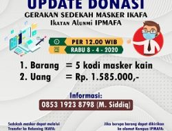 Update Donasi Gerakan Sedekah Masker IKAFA Per 8 April 2020, 12.00 WIB