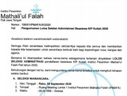 Pengumuman Lolos Seleksi Administrasi Beasiswa KIP Kuliah 2020