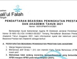Pendaftaran Beasiswa Peningkatan Prestasi dan Akademik Tahun 2021